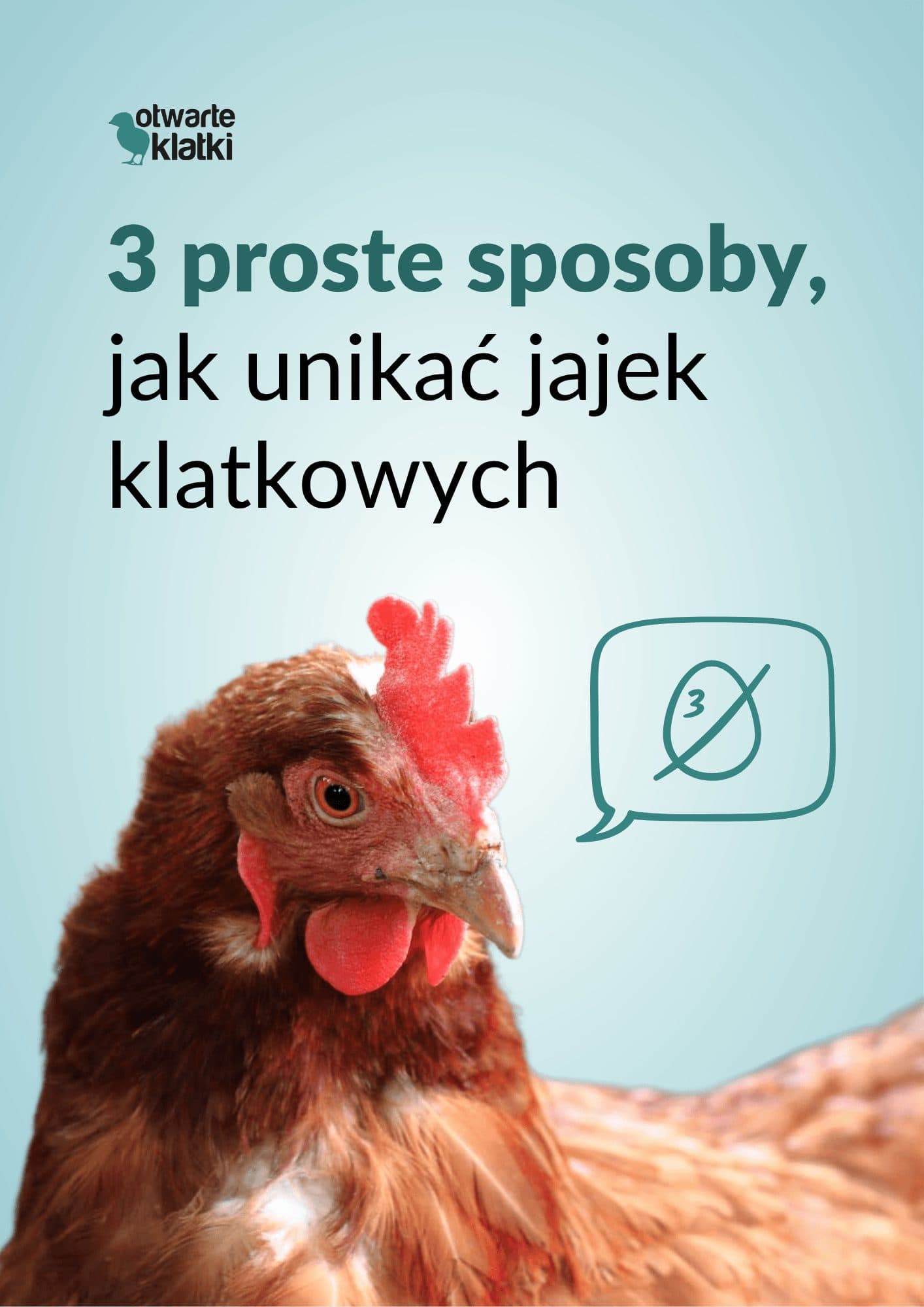 Okładka poradnika „3 proste sposoby, jak unikać jajek klatkowych”